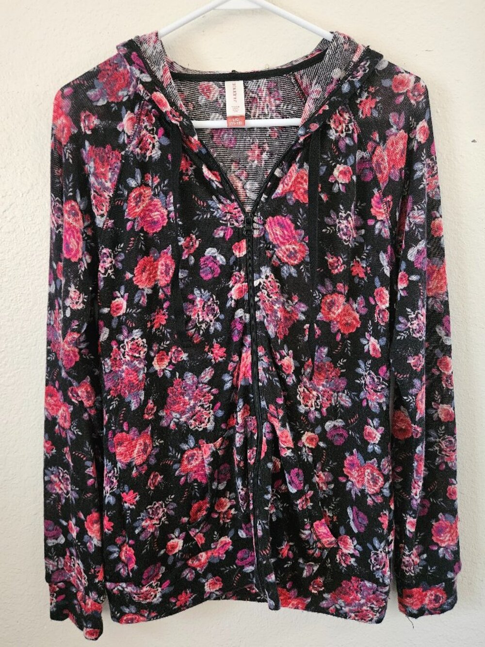 Hoodie L Rose Flower Soft Lightweight No Boundaries